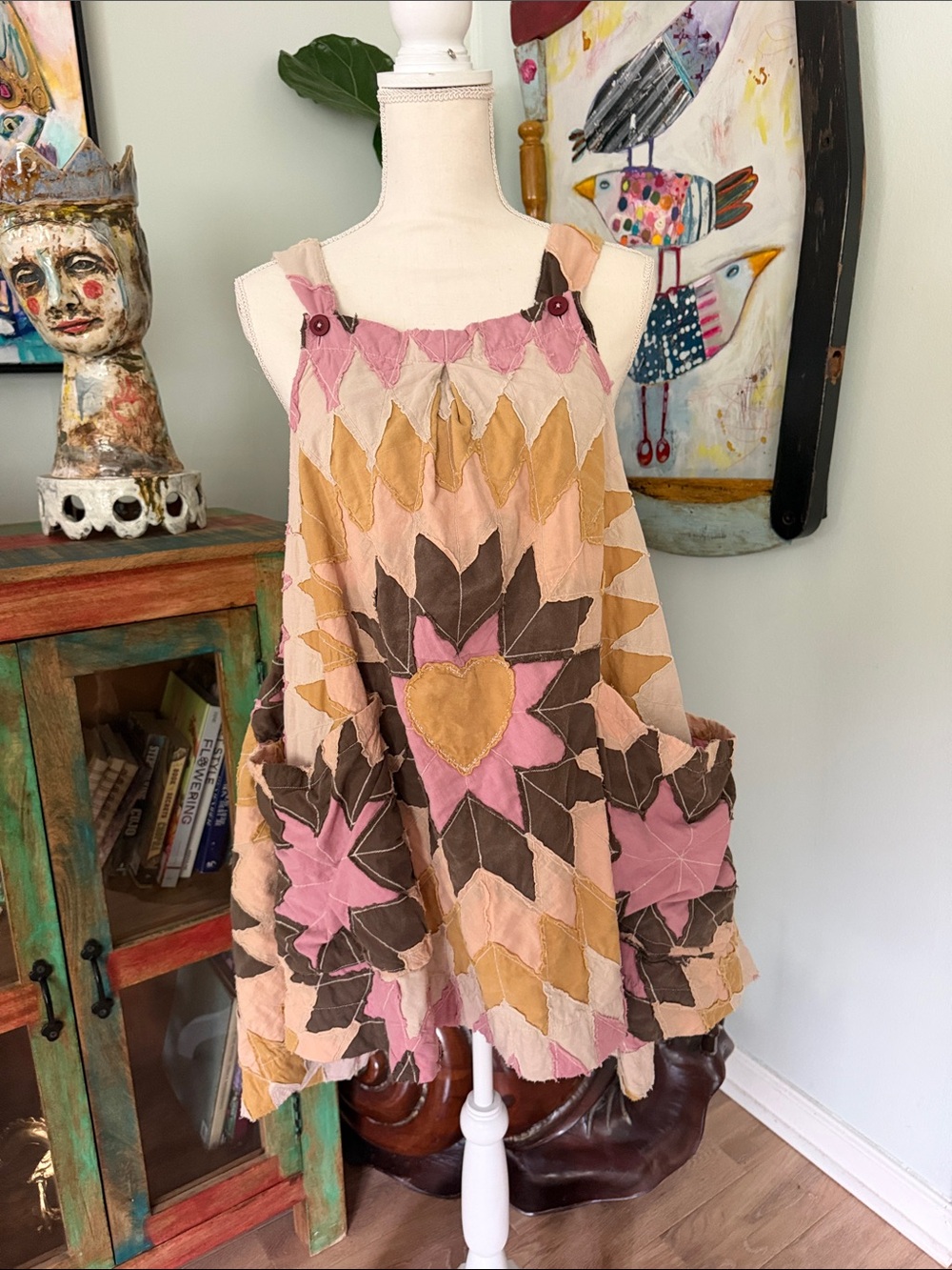Magnolia Pearl Quilted Apron Tunic Dress